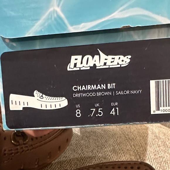 Floafers Driftwood Brown and Sailor Navy Chairman Bit Boat Shoes Men’s 8 NIB/NWT - Picture 10 of 12